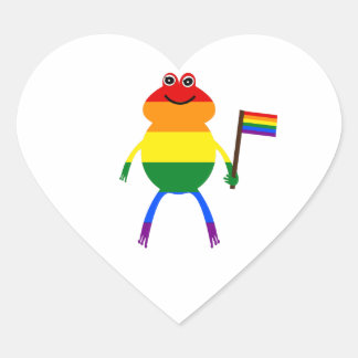 Adesivo Coração Sapo LGBT Pride Rainbow Classker