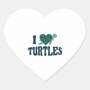 Adesivo Coração Sea Turtle Tortoise Heart Eu Amo