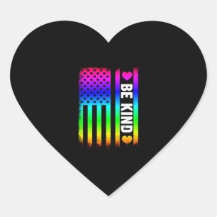 Adesivo Coração Seja gentil Lgbt Lgbtq Orgulho gay Rainbow America