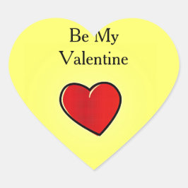 Adesivo Coração Seja meu coração vermelho namorados em amarelo