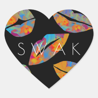 Adesivo Coração Selado Com Um Beijo - Estilo Tropical