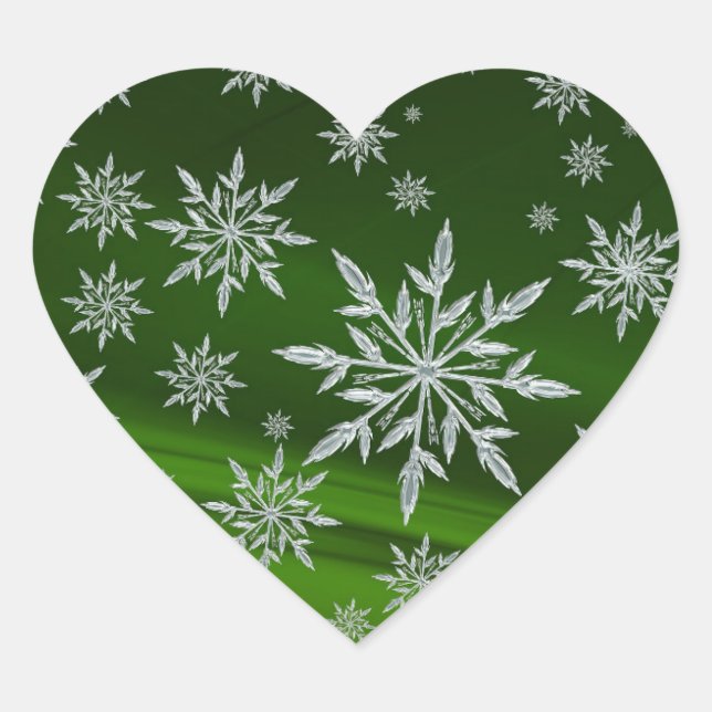 Adesivo Coração Selagens de envelopes de cartão de Natal (Frente)