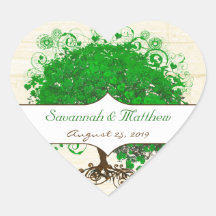 Selo de Casamento de Madeira da árvore de folhas d