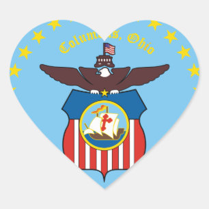 Adesivo Coração Selo de Columbus, Ohio