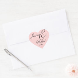 Adesivo Coração Selo de Envelope de Casamento Ampersand do Coração