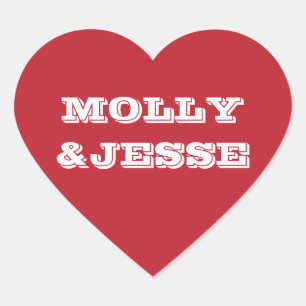 Adesivo Coração Selo moderno do coração - vermelho dos namorados