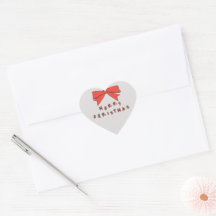 Selos de Envelope Feliz Natal com Laço Vermelho