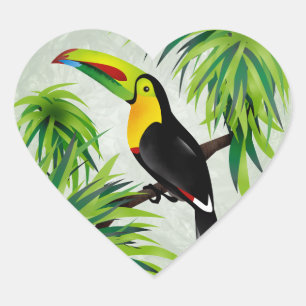 Adesivo Coração Selva Toucan