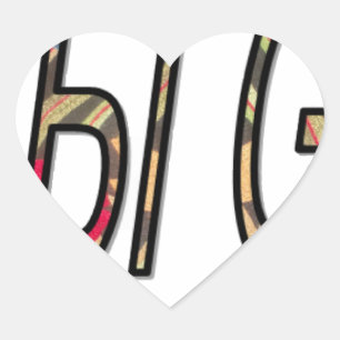 Adesivo Coração Sem Impressão de Arte de Texto Bigiji