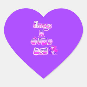 Adesivo Coração Sempre uma rainha abelha púrpura