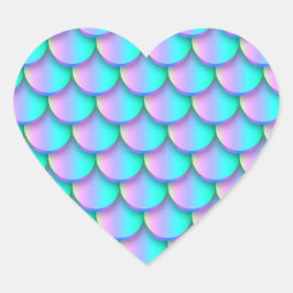 Adesivo Coração Sereia