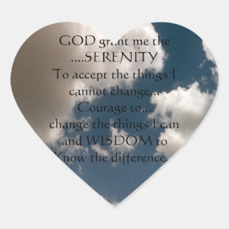 Adesivo Coração Serenity Prayer Summer Sky