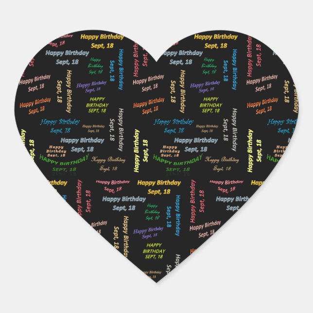 Adesivo Coração Setembro, 18 Aniversário