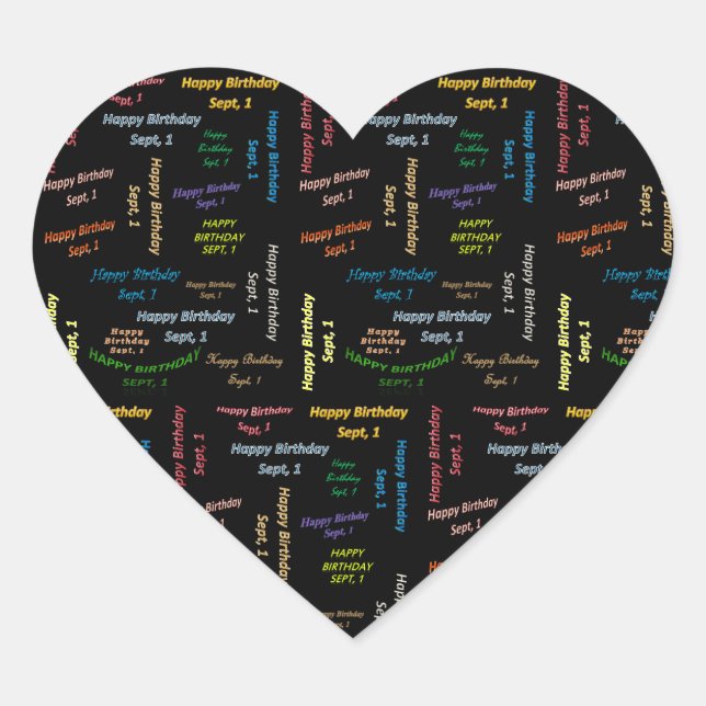 Adesivo Coração Setembro, 1 Aniversário (Frente)