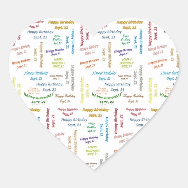 Adesivo Coração Setembro, 21 Aniversário (Frente)