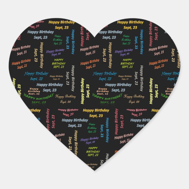 Adesivo Coração Setembro, 23 Aniversário (Frente)