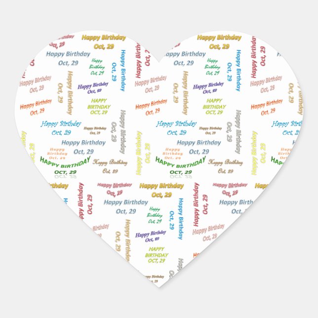 Adesivo Coração Setembro, 29 Aniversário (Frente)