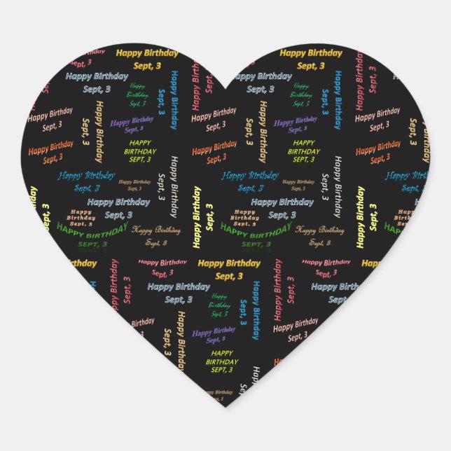 Adesivo Coração Setembro, 3 Aniversário (Frente)