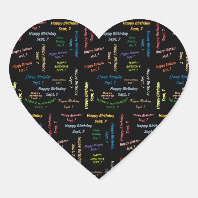 Adesivo Coração Setembro, 7 Aniversário (Frente)