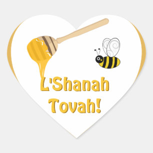 Adesivo Coração Shanah Tovah Rosh Hashanah Ano Novo