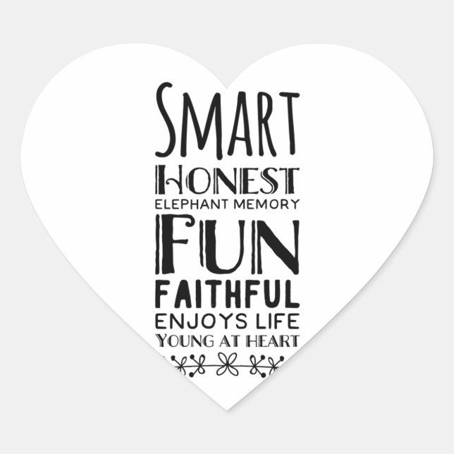 Adesivo Coração Sheffey Acronym com uma estrela (Frente)