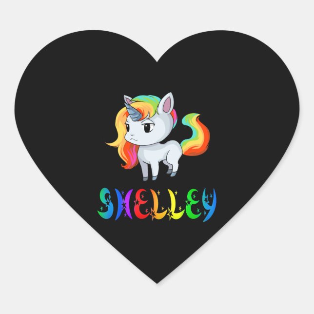 Adesivo Coração Shelley Unicorn (Frente)