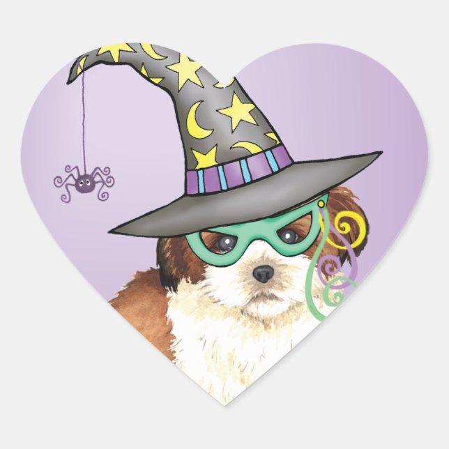 Adesivo Coração Shih Tzu Witch (Frente)