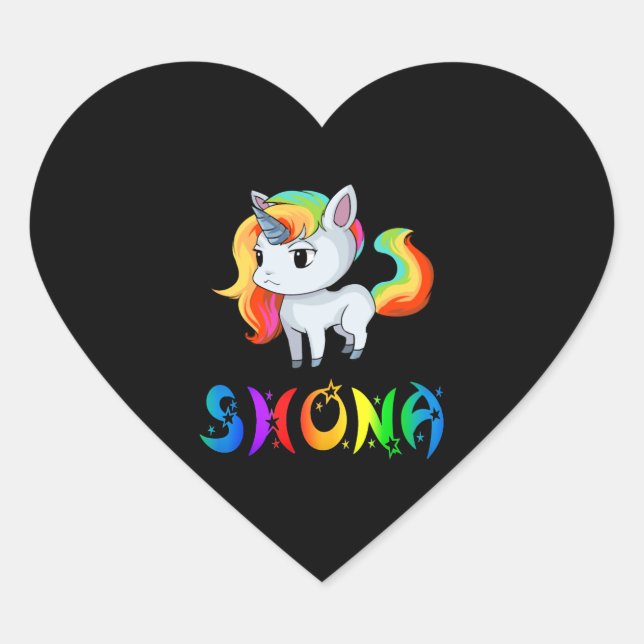 Adesivo Coração Shona Unicorn (Frente)