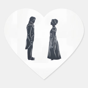 Adesivo Coração Silhueta de Darcy & Elizabeth