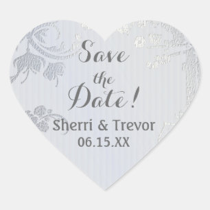 Adesivo Coração Silver Glimmer Heart Seal - Salve a Data