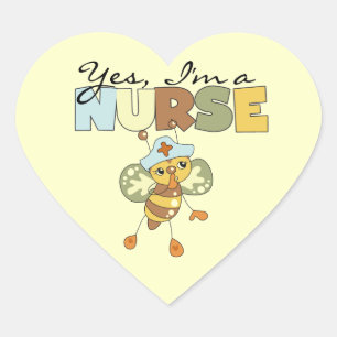 Adesivo Coração Sim, sou uma Enfermeira T-shirts e presentes