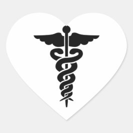Adesivo Coração Símbolo médico Caduceus