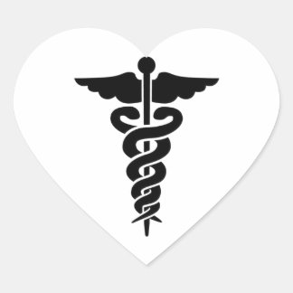Adesivo Coração Símbolo médico Caduceus