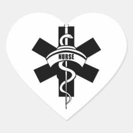 Adesivo Coração Símbolo Médico das Enfermeiras RN