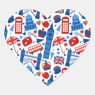 Adesivo Coração Símbolos Stickers de Londres