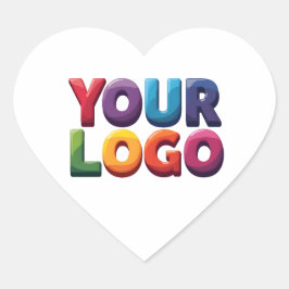 Adesivo Coração Simple Custom Logo and Text Business