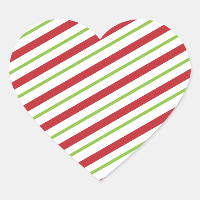 Adesivo Coração Simples Bandas de Natal (Frente)