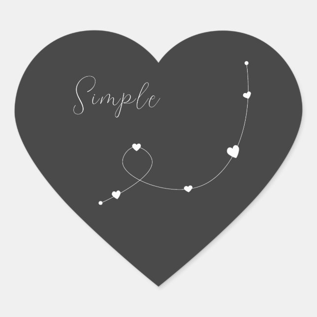 Adesivo Coração Simples ilustração com corações em estilo minimali (Frente)