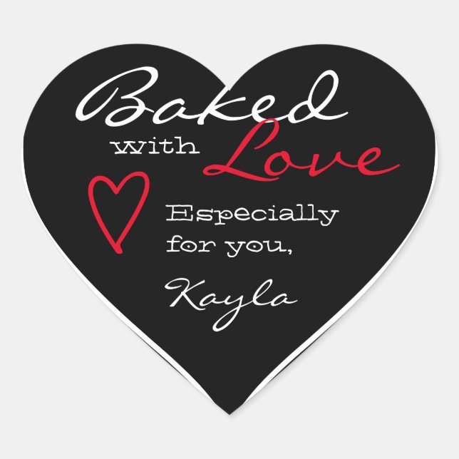 Adesivo Coração Simples Vermelho Negro Branco Fez Amor Coração (Frente)