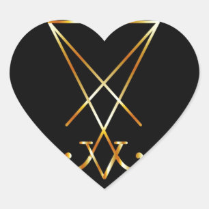 Adesivo Coração Sinal de Lúcifer - Símbolo do satanismo