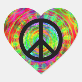 Adesivo Coração Sinal de Paz Preto Funky