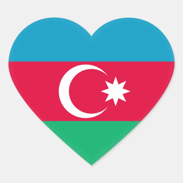 Adesivo Coração Sinalizador Azerbaijão (Frente)