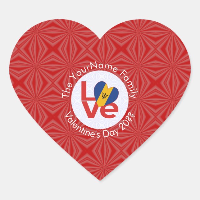 Adesivo Coração Sinalizador Bárbaro Red LOVE Personalizado (Frente)