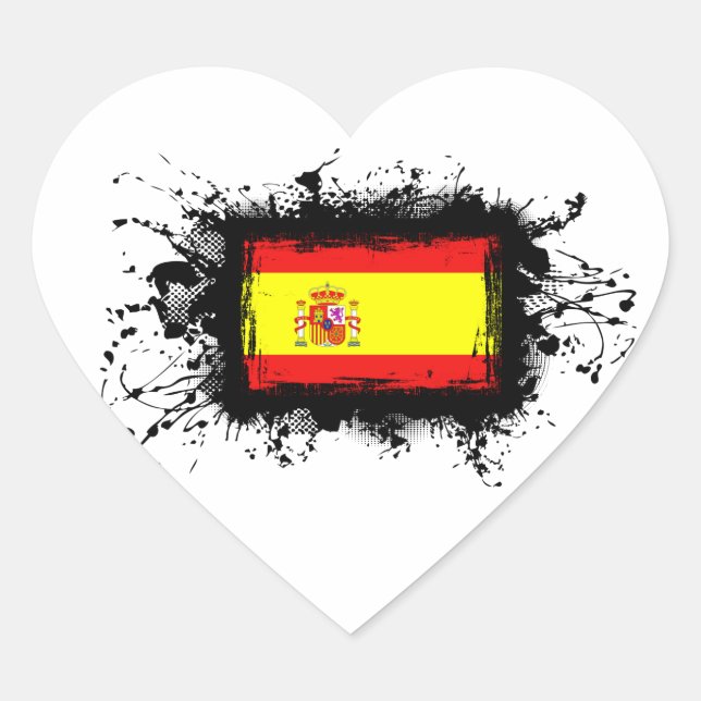 Adesivo Coração Sinalizador de espanha (Frente)