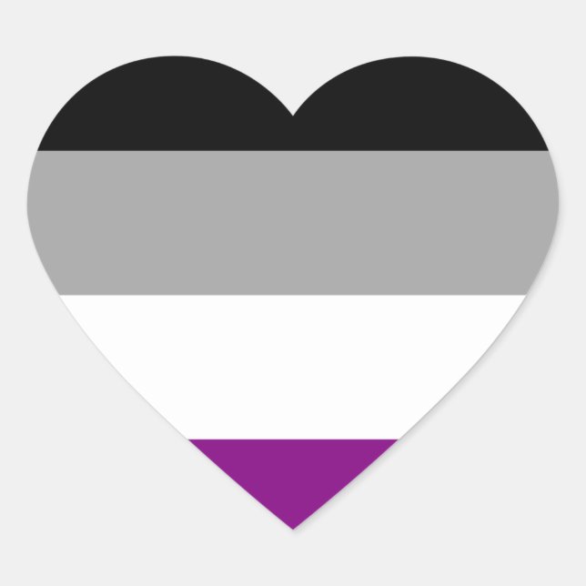Adesivo Coração Sinalizador de Orgulho Asexual (Frente)