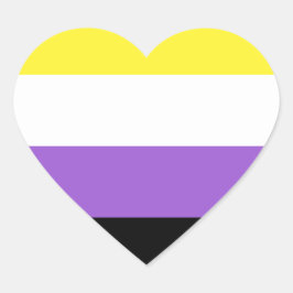 Adesivo Coração Sinalizador de Orgulho Não Binário