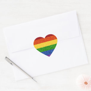 Adesivo Coração Sinalizador do Orgulho Arco-Íris LGBT