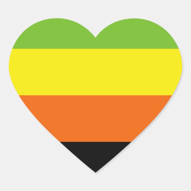 Adesivo Coração Sinalizador do Orgulho Aromântico (Frente)