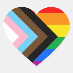 Adesivo Coração Sinalizador do Orgulho de Progresso LGBTQ+