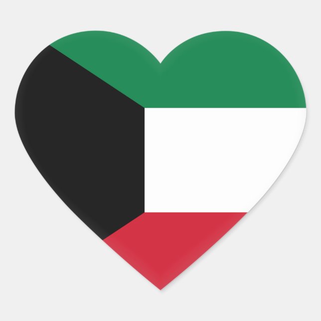 Adesivo Coração Sinalizador Kuwait (Frente)